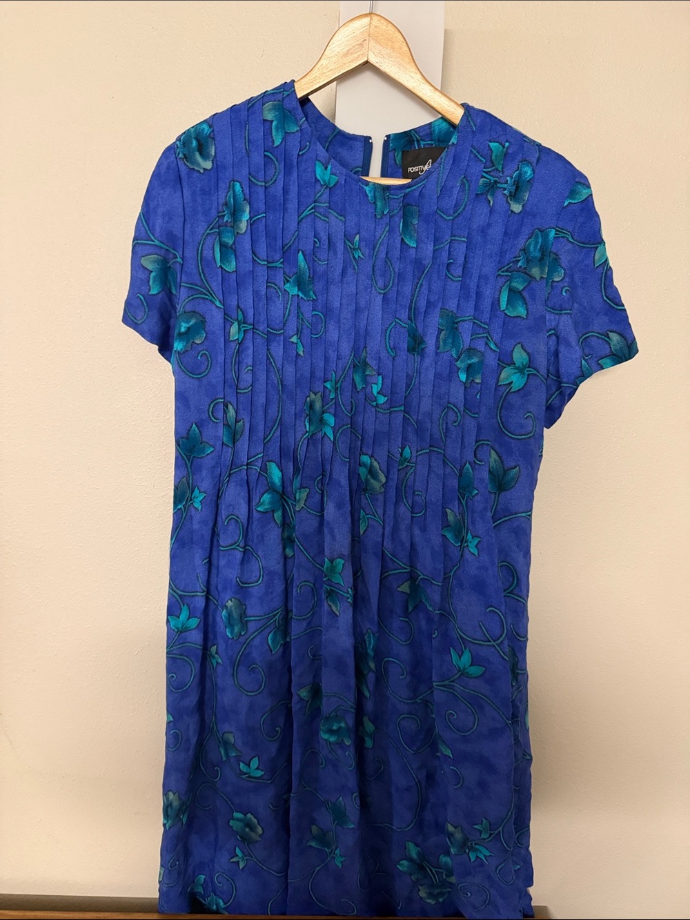 Positive Attitude Royal Blue Floral Pleated Maxi Dress B15